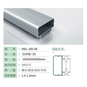 100款鋁合金隔斷地彈簧門框